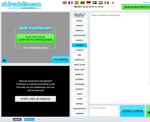 A Review Screenshot of slutroulette.com